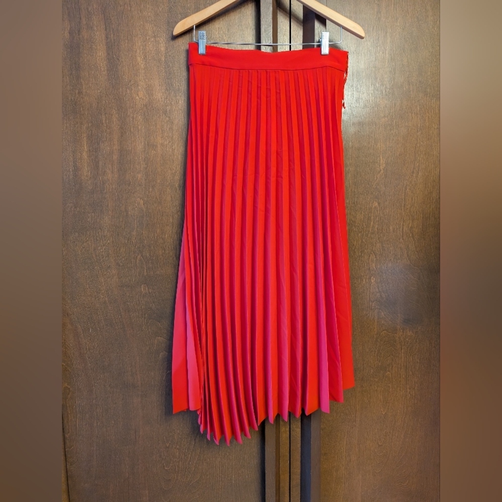 COS Scarlet Asymmetrical Pleated Skirt